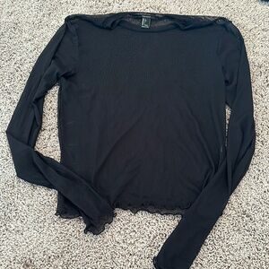 Sheer black top forever 21 size large